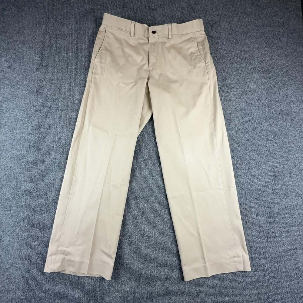 Eddie Bauer Pants Mens 35x29 Beige Wrinkle Resistant Relaxed Chino Cotton Casual